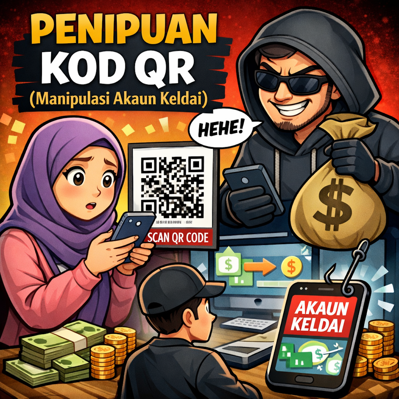 Modus Operandi: Penipuan Kod QR (Manipulasi Akaun Keldai)